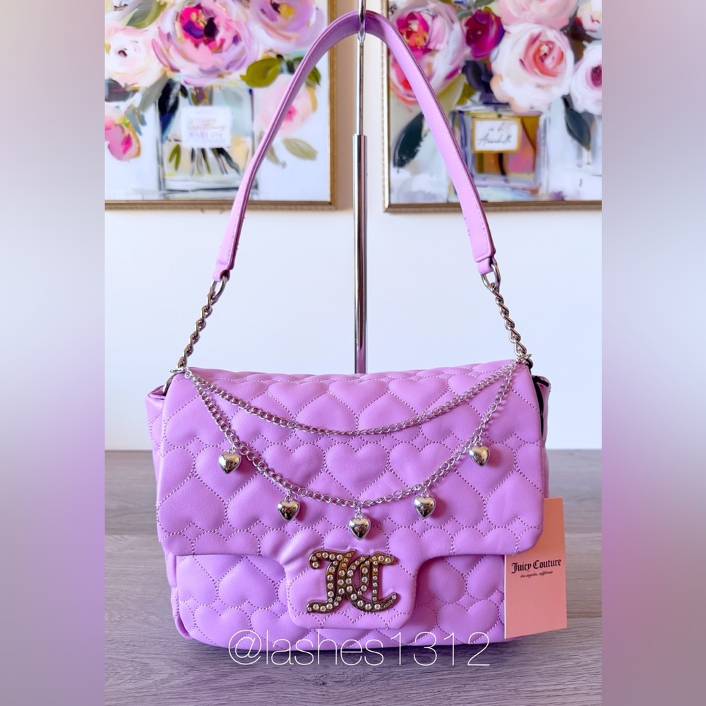 JUICY COUTURE Purse Brighter Than a Diamond Shoulder Bag -  Purple Hearts